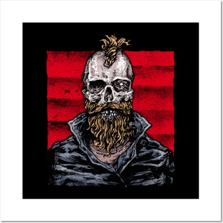 BEARD SKULL Posters and Art